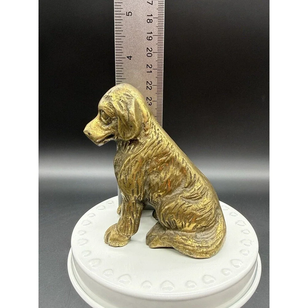 Vintage solid brass dog figurine, Labrador?